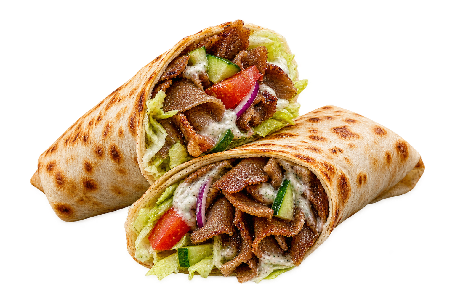 Kebabrulle skuren på mitten